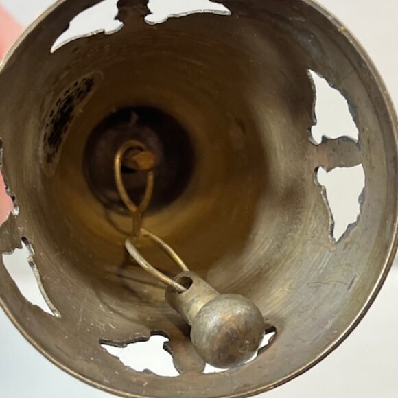 VTG 1999 Handmade Silverplated Christmas Bell Red Bow 5" Tall - Picture 3 of 15